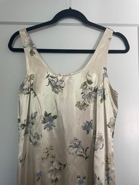 Vintage champagne floral slip dress SZ S/M